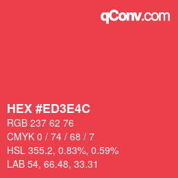 Color code: HEX #ED3E4C | qconv.com