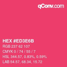 颜色代码: HEX #ED3E6B | qconv.com