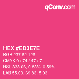 Color code: HEX #ED3E7E | qconv.com