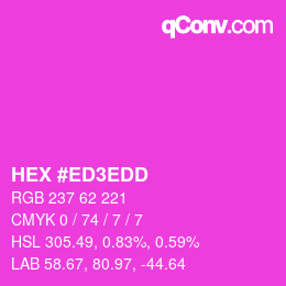 Color code: HEX #ED3EDD | qconv.com