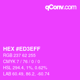 カラーコード: HEX #ED3EFF | qconv.com