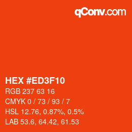 Color code: HEX #ED3F10 | qconv.com