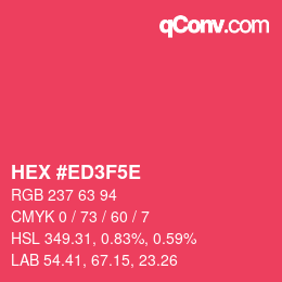 Código de color: HEX #ED3F5E | qconv.com