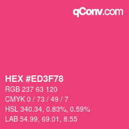 カラーコード: HEX #ED3F78 | qconv.com