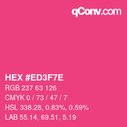 Color code: HEX #ED3F7E | qconv.com