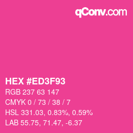 カラーコード: HEX #ED3F93 | qconv.com