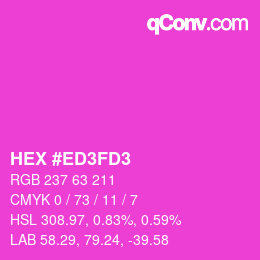 Farbcode: HEX #ED3FD3 | qconv.com