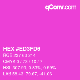 カラーコード: HEX #ED3FD6 | qconv.com