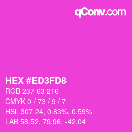 Color code: HEX #ED3FD8 | qconv.com