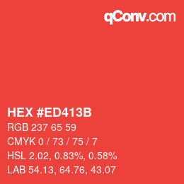 Color code: HEX #ED413B | qconv.com