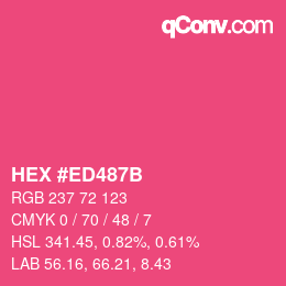Color code: HEX #ED487B | qconv.com