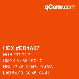 カラーコード: HEX #ED4A07 | qconv.com