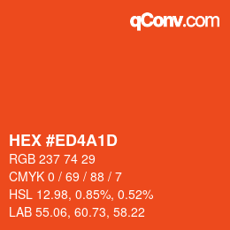 カラーコード: HEX #ED4A1D | qconv.com