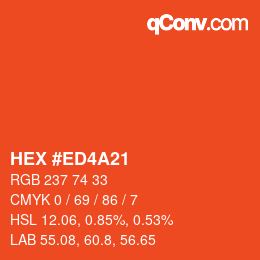 Color code: HEX #ED4A21 | qconv.com