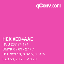 Color code: HEX #ED4AAE | qconv.com