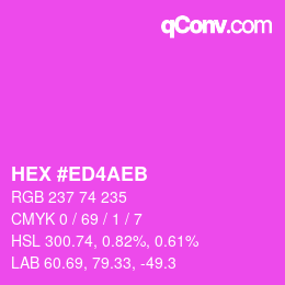 Color code: HEX #ED4AEB | qconv.com