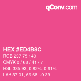 Color code: HEX #ED4B8C | qconv.com