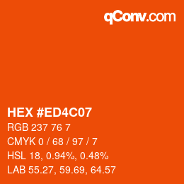 Color code: HEX #ED4C07 | qconv.com