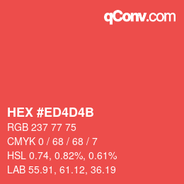 カラーコード: HEX #ED4D4B | qconv.com