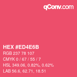 Color code: HEX #ED4E6B | qconv.com