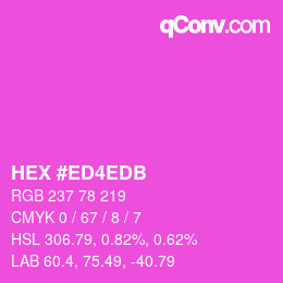 Color code: HEX #ED4EDB | qconv.com
