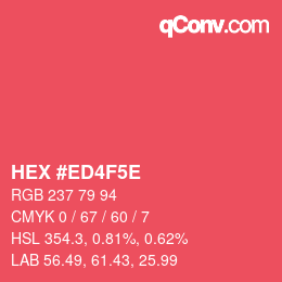 Farbcode: HEX #ED4F5E | qconv.com