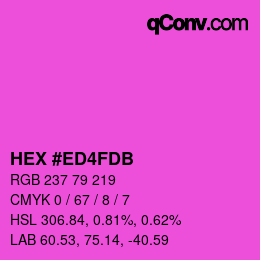 カラーコード: HEX #ED4FDB | qconv.com