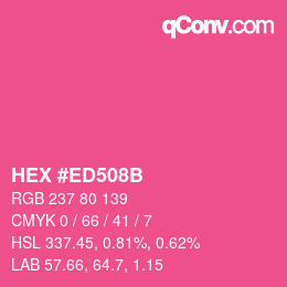 Color code: HEX #ED508B | qconv.com
