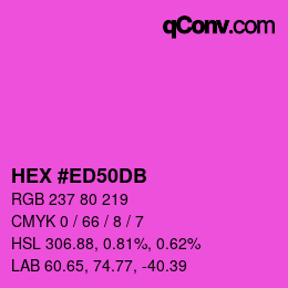 Color code: HEX #ED50DB | qconv.com