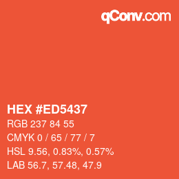 Farbcode: HEX #ED5437 | qconv.com