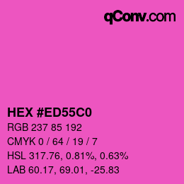 颜色代码: HEX #ED55C0 | qconv.com