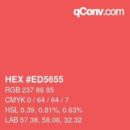 Color code: HEX #ED5655 | qconv.com