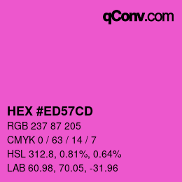 Color code: HEX #ED57CD | qconv.com