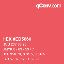 Color code: HEX #ED5860 | qconv.com