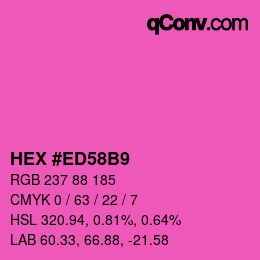 カラーコード: HEX #ED58B9 | qconv.com