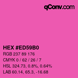 Color code: HEX #ED59B0 | qconv.com