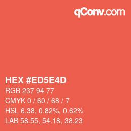 Color code: HEX #ED5E4D | qconv.com