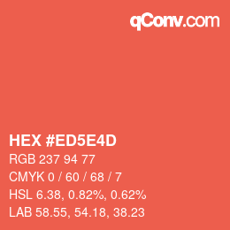 Code couleur: HEX #ED5E4D | qconv.com