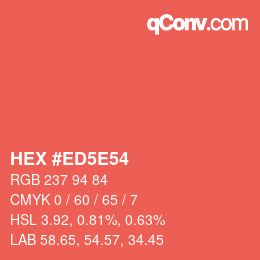 Color code: HEX #ED5E54 | qconv.com