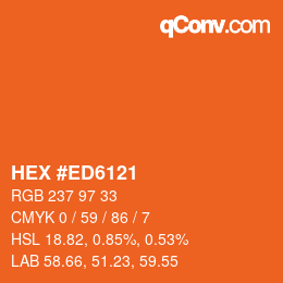 Color code: HEX #ED6121 | qconv.com