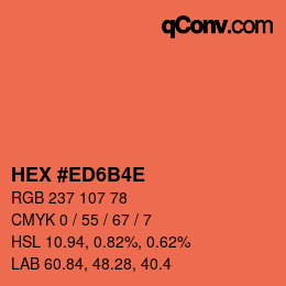 Color code: HEX #ED6B4E | qconv.com