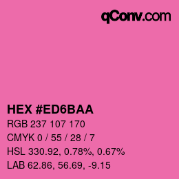 Color code: HEX #ED6BAA | qconv.com