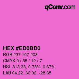Color code: HEX #ED6BD0 | qconv.com