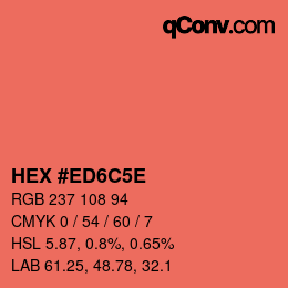 Código de color: HEX #ED6C5E | qconv.com