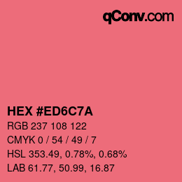 Color code: HEX #ED6C7A | qconv.com