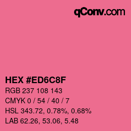 Color code: HEX #ED6C8F | qconv.com