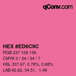 Color code: HEX #ED6C9C | qconv.com