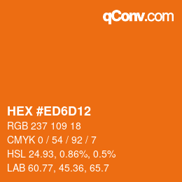 Color code: HEX #ED6D12 | qconv.com