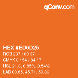 Color code: HEX #ED6D25 | qconv.com