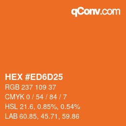 Color code: HEX #ED6D25 | qconv.com